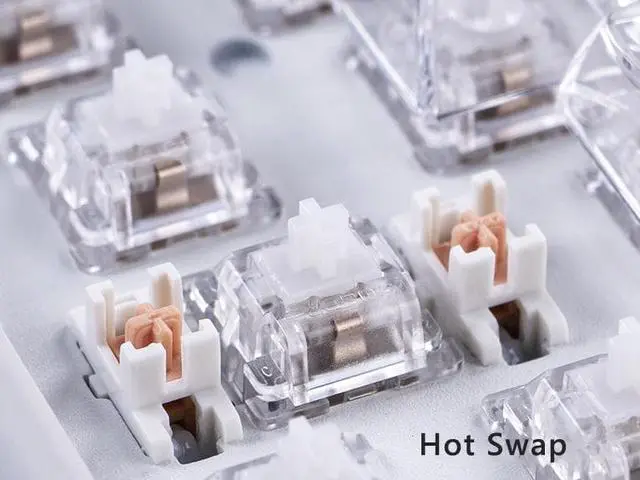 Alt view image 4 of 6 - AULA F3032 Wireless Mechanical Keyboard Bluetooth Three-mode Transparent Customized game-specific 87 keys RGB Backlit Hot Swap