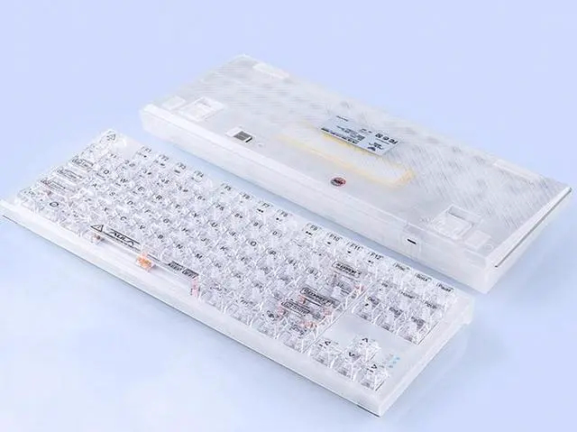 Alt view image 5 of 6 - AULA F3032 Wireless Mechanical Keyboard Bluetooth Three-mode Transparent Customized game-specific 87 keys RGB Backlit Hot Swap