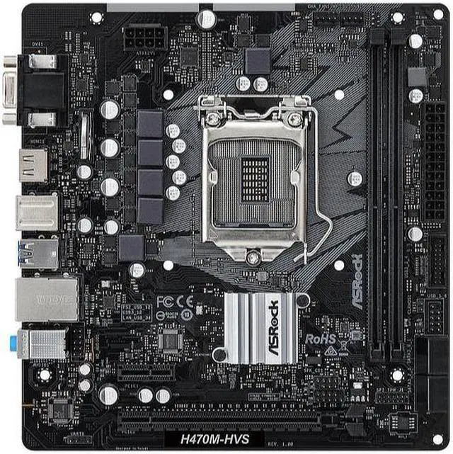 Alt view image 2 of 4 - H470M-HVS LGA 1200 Intel H470 SATA 6Gb/s Micro ATX Intel Motherboard