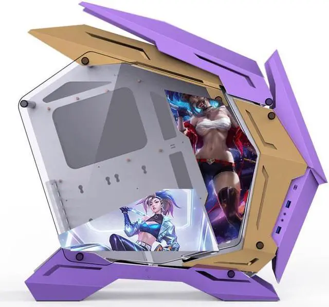 Alt view image 2 of 3 - MOD3 Purple Full Tower Tempered Glass Gaming Computer Case, Support EATX/ATX/ MATX/ ITX ATX
