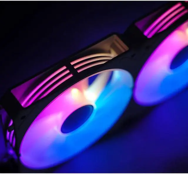 Alt view image 4 of 6 - JONSBO ZG-120 ARGB 3 in 1 CPU Fan 5V 3 Pin PC Case Fan, Motherboard AURA SYNC,Magic Interface, Wire-free Splicing, Shock Reduction and Low Noise, Hydraulic Bearing, 120*120*25mm, Black