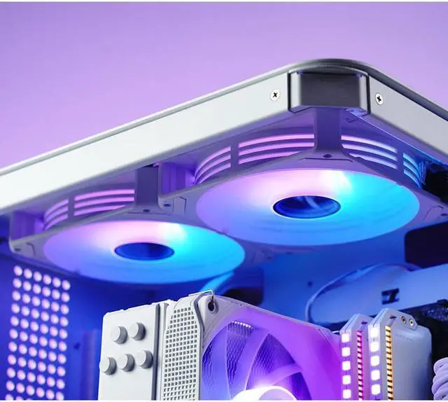 Alt view image 6 of 6 - JONSBO ZG-120 ARGB 3 in 1 CPU Fan 5V 3 Pin PC Case Fan, Motherboard AURA SYNC,Magic Interface, Wire-free Splicing, Shock Reduction and Low Noise, Hydraulic Bearing, 120*120*25mm, Black