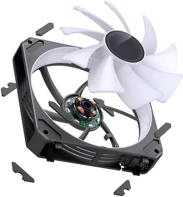 Alt view image 5 of 6 - JONSBO ZG-120 ARGB 3 in 1 CPU Fan 5V 3 Pin PC Case Fan, Motherboard AURA SYNC,Magic Interface, Wire-free Splicing, Shock Reduction and Low Noise, Hydraulic Bearing, 120*120*25mm, Black