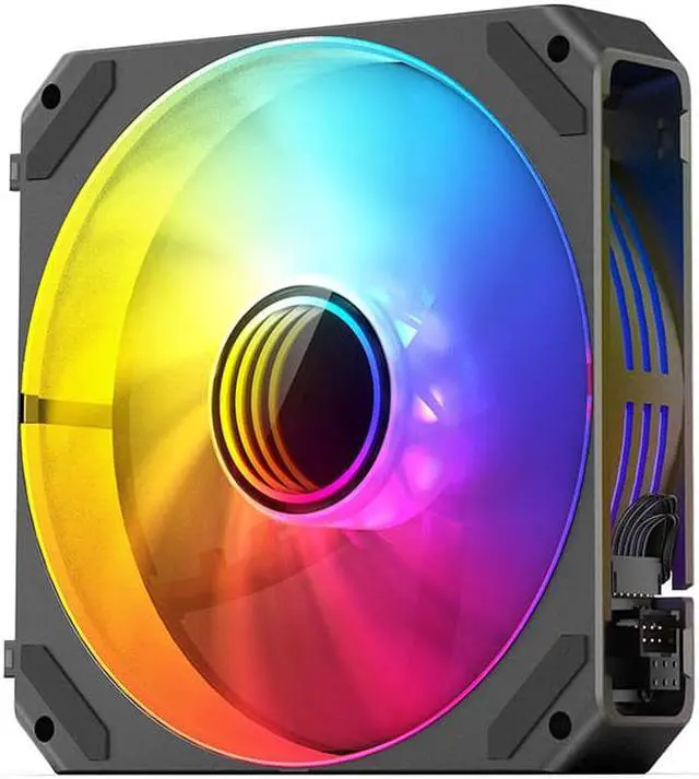 Alt view image 2 of 6 - JONSBO ZG-120 ARGB 3 in 1 CPU Fan 5V 3 Pin PC Case Fan, Motherboard AURA SYNC,Magic Interface, Wire-free Splicing, Shock Reduction and Low Noise, Hydraulic Bearing, 120*120*25mm, Black