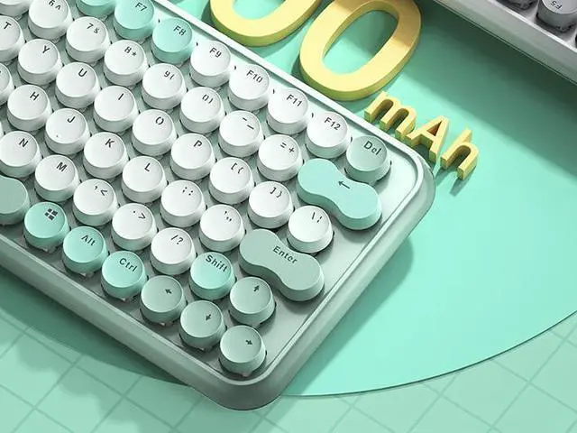 Alt view image 4 of 6 - AULA F3680 Retro Typewriter Mechanical Keyboard Three Mode COnnection Wireless Bluetooth Wired 79 Keys Keyboard For Gaming ,Office, Home, 1500mAh, Anti Ghosting