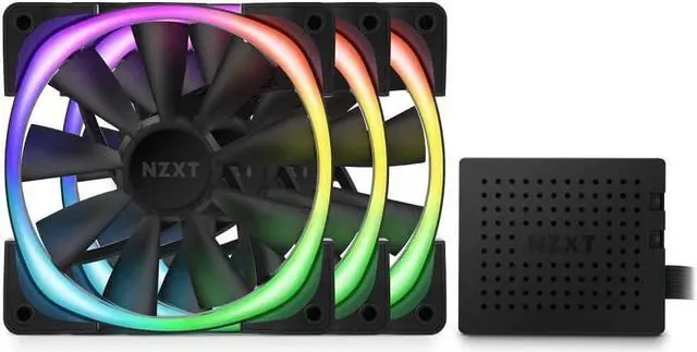 Alt view image 6 of 7 - NZXT AER RGB 2 - 120mm - Advanced Lighting Customizations - Winglet Tips - Fluid Dynamic Bearing - LED RGB PWM Case Fan - Triple Fans with Lighting Controller - Black