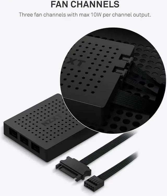 Alt view image 5 of 7 - NZXT AER RGB 2 - 120mm - Advanced Lighting Customizations - Winglet Tips - Fluid Dynamic Bearing - LED RGB PWM Case Fan - Triple Fans with Lighting Controller - Black