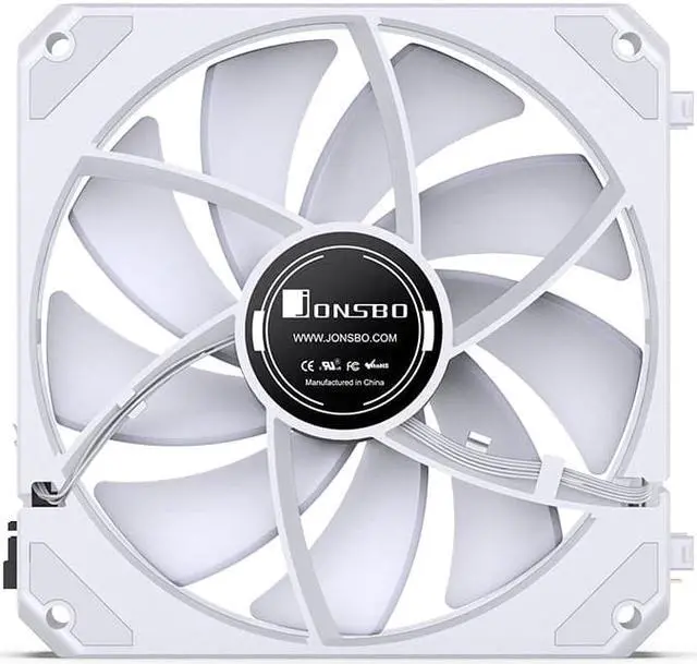 Alt view image 4 of 7 - JONSBO ZG-120 ARGB 3 in 1 CPU Fan 5V 3 Pin PC Case Fan, Motherboard AURA SYNC,Magic Interface, Wire-free Splicing, Shock Reduction and Low Noise, Hydraulic Bearing, 120*120*25mm, White