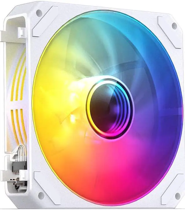 Alt view image 3 of 7 - JONSBO ZG-120 ARGB 3 in 1 CPU Fan 5V 3 Pin PC Case Fan, Motherboard AURA SYNC,Magic Interface, Wire-free Splicing, Shock Reduction and Low Noise, Hydraulic Bearing, 120*120*25mm, White