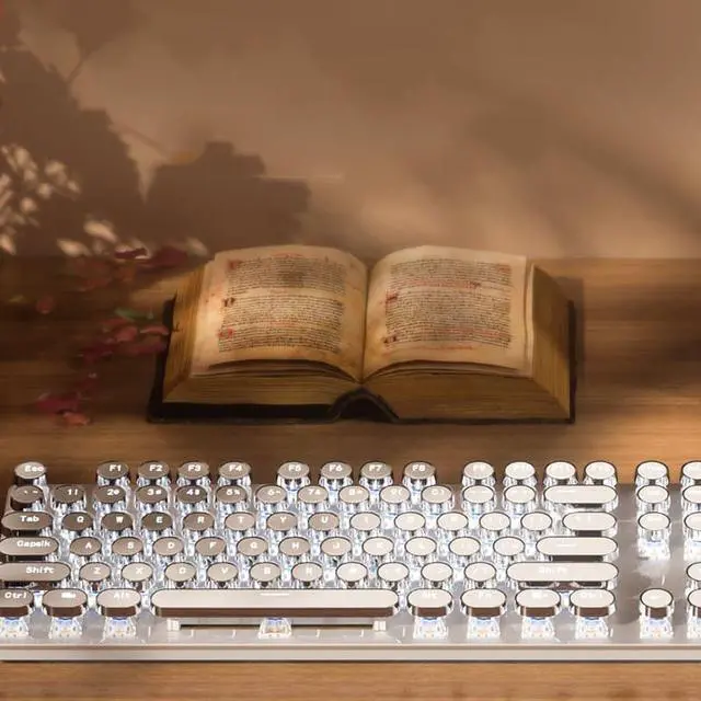 Alt view image 2 of 6 - HP Mechanical Gaming Keyboard Game Esports Special Keyboard with White Light,Wired Keyboard for Both Gaming and Office Use