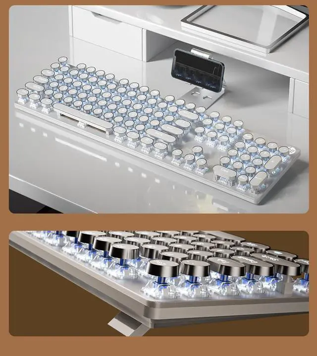 Alt view image 6 of 6 - HP Mechanical Gaming Keyboard Game Esports Special Keyboard with White Light,Wired Keyboard for Both Gaming and Office Use