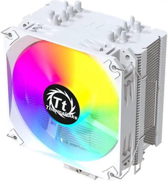 Alt view image 3 of 7 - Thermaltake S600 RGB White Edition CPU Cooler, 120mm 1800RPM PWM Fan with High Performance Copper Heat Pipes (6 Heat Pipes)CL-P093-AL12SW-C, White CPU Cooler
