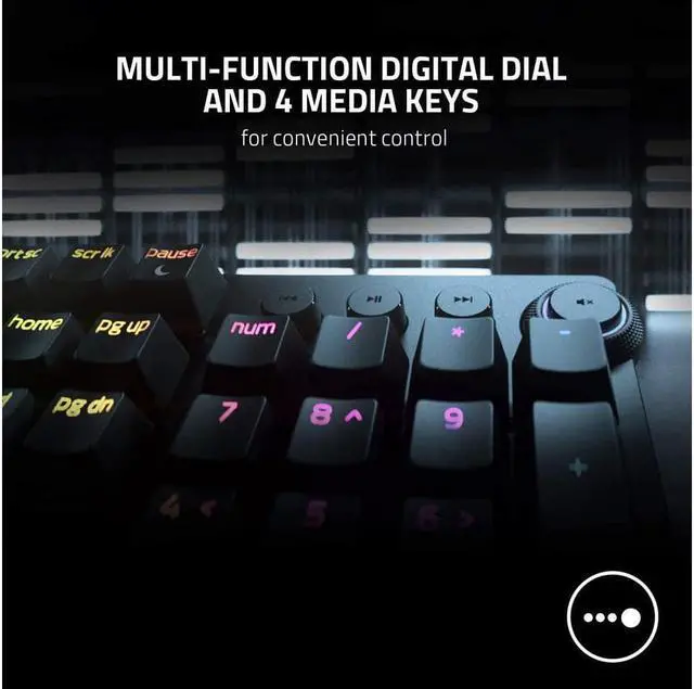 Alt view image 6 of 7 - Huntsman V2 Analog Gaming Keyboard: Razer Analog Optical Switches - Chroma RGB Lighting - Magnetic Plush Wrist Rest - Dedicated Media Keys & Dial - Classic Black