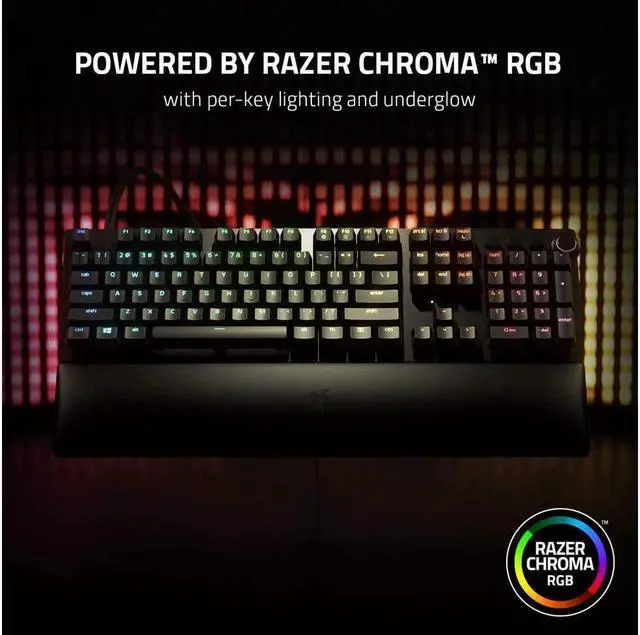 Alt view image 4 of 7 - Huntsman V2 Analog Gaming Keyboard: Razer Analog Optical Switches - Chroma RGB Lighting - Magnetic Plush Wrist Rest - Dedicated Media Keys & Dial - Classic Black