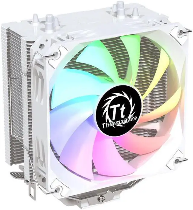 Alt view image 2 of 7 - Thermaltake S400 RGB White Edition CPU Cooler, 120mm 1800RPM PWM Fan with High Performance Copper Heat Pipes (4 Heat Pipes) CL-P081-AL12SW-B, White CPU Cooler
