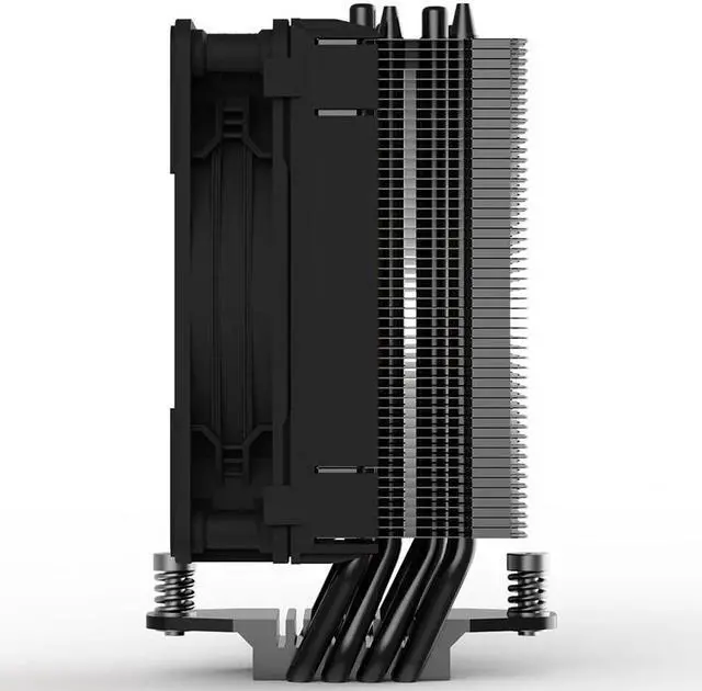 Alt view image 6 of 7 - Thermaltake Steel Shadow 400P Obsidian Black Edition CPU Air Cooling Radiator, ARGB Fan, PWM Temperature Control, Colorful LOGO, 4 Heatpipes, Support AM5, LGA 1700 (Black)