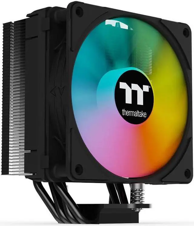 Alt view image 2 of 7 - Thermaltake Steel Shadow 400P Obsidian Black Edition CPU Air Cooling Radiator, ARGB Fan, PWM Temperature Control, Colorful LOGO, 4 Heatpipes, Support AM5, LGA 1700 (Black)