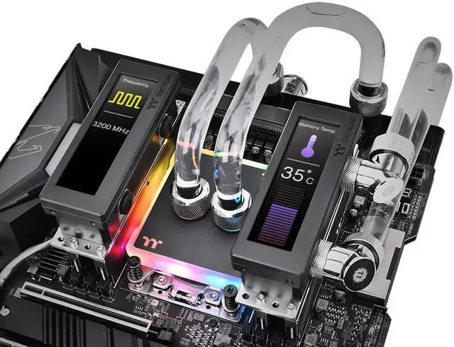 Alt view image 3 of 7 - Thermaltake Pacific A2 Ultra 3.9 inch LCD Display Memory Water Block, Aluminum heat sink/Real-time Software Temperature Measurement/DDR3/DDR4/DDR5, CL-W333-CU00SW-A