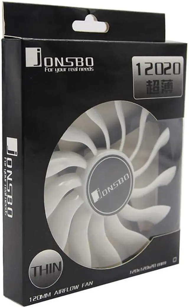 Alt view image 4 of 6 - JONSBO 12020 series Case Fan Ultra-thin Silent 12cm Computer PC Fan, a Small 3Pin+a Big 4Pin, 13 Blades 120×120×20MM