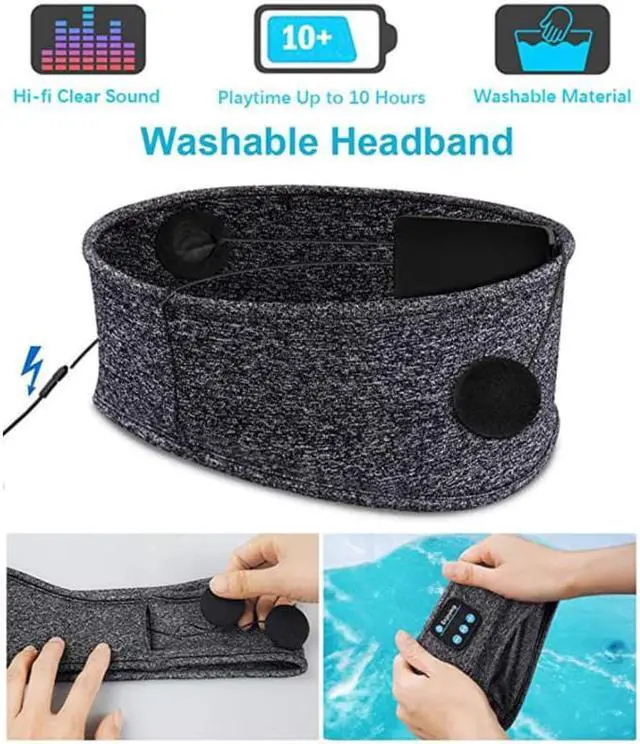 Alt view image 2 of 7 - Lavince Bluetooth Headband, Sleep Headphones Sports Headband Headphones Noise Cancelling Sleeping Headphones Earbuds for Sleep,Workout,Running,Yoga,Travel, for Women Men