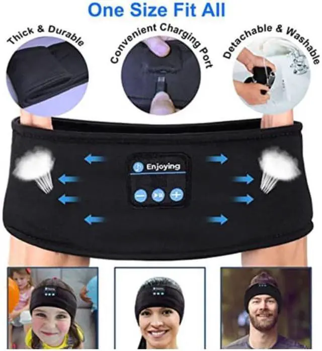 Alt view image 4 of 7 - Lavince Bluetooth Headband, Sleep Headphones Sports Headband Headphones Noise Cancelling Sleeping Headphones Earbuds for Sleep,Workout,Running,Yoga,Travel, for Women Men
