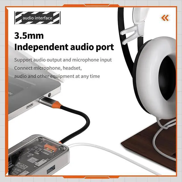 Alt view image 3 of 7 - Upgraded USB C Hub Multiport Adapter,USB C Laptop Docking Stations for Dell MacBook HP Surface,10-in-1 USB-C Dock to 4K HDMI Adapters for Dual Monitors,USB3.0 2.0 Ports,100W PD Charging,VGA,RJ45,Audio