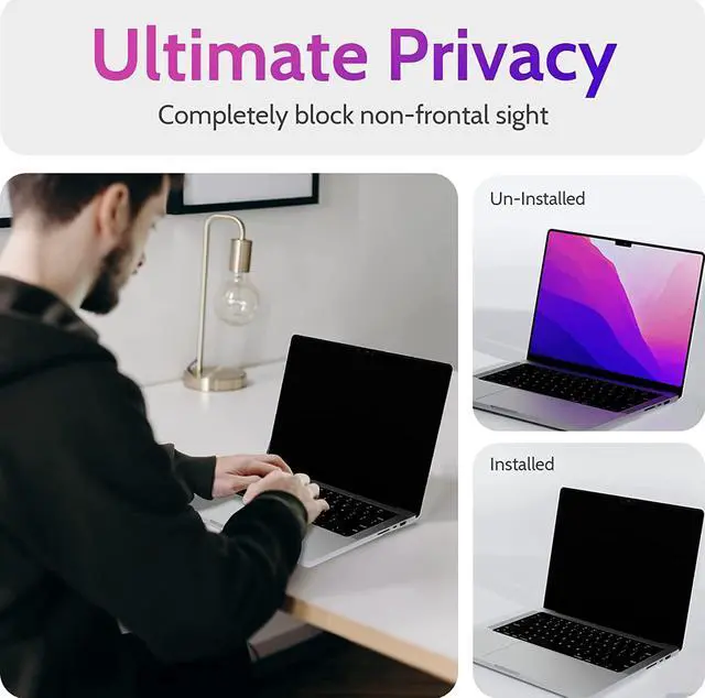 Alt view image 3 of 7 - Privacy Screen MacBook Pro 16 Inch (2021-2023, M1, M2) -A2485/A2780, Magnetic Removable Matte Anti Blue Light Glare Filter 16inch Privacy Screen Protector for Mac Pro 16.2" Laptop