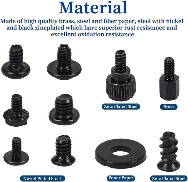 Alt view image 2 of 6 - 400PCS Computer Screws Motherboard Standoffs Assortment Kit for Universal Motherboard HDD SSD PCIE M.2 Hard Drive PC Fan Power Supply Graphics PC Case, Motherboard Screws for DIY & Repair