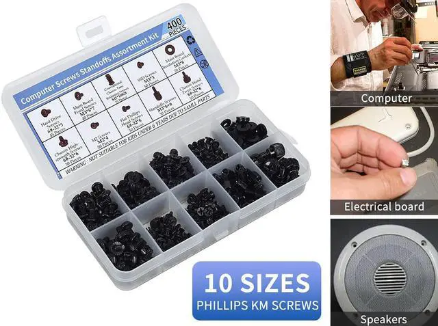 Alt view image 6 of 6 - 400PCS Computer Screws Motherboard Standoffs Assortment Kit for Universal Motherboard HDD SSD PCIE M.2 Hard Drive PC Fan Power Supply Graphics PC Case, Motherboard Screws for DIY & Repair
