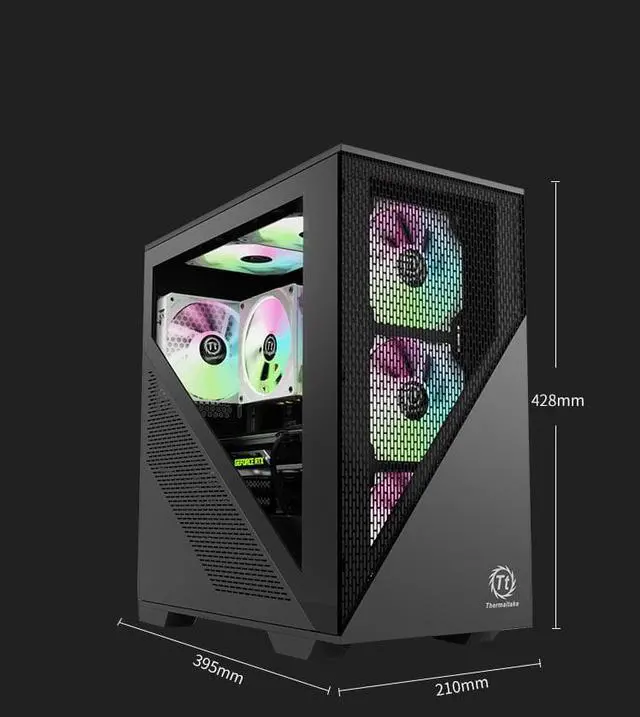 Alt view image 4 of 6 - Thermaltake(Tt) Navigator L5 Black Mini ITX/Micro ATX Mini Tower Computer Case, Non-slip Base, Triangular Shape Translucent Hollow Design, Standard Equipped With one 120mm Fan