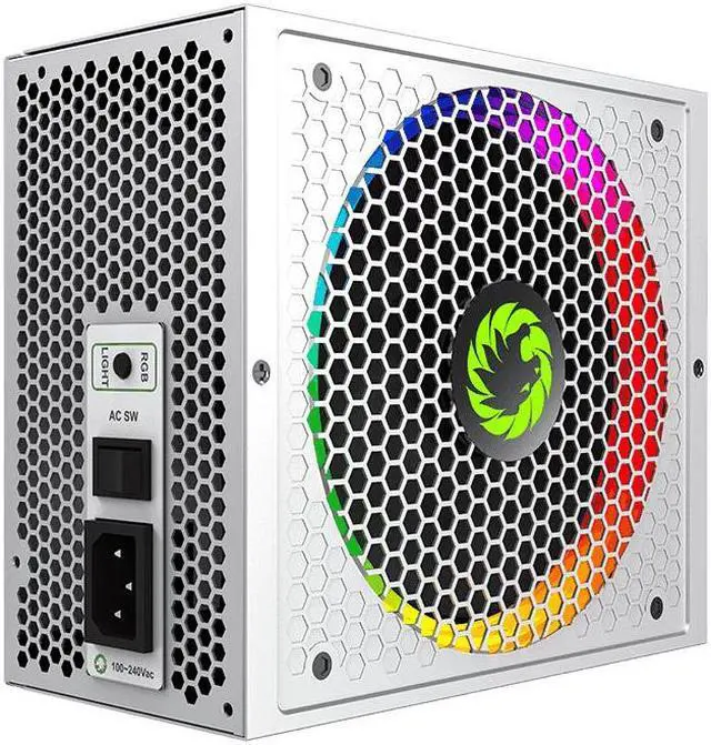 Alt view image 4 of 7 - GAMEMAX RGB-850 Pro Fully Modular Power Supply, 80 PLUS Gold Certification, 12V Synchronous Rectification Design, 140mm ARGB Fan, Support Motherboard RGB Light Synchronization - White