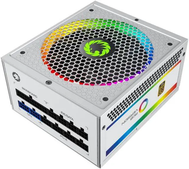 Alt view image 5 of 7 - GAMEMAX RGB-850 Pro Fully Modular Power Supply, 80 PLUS Gold Certification, 12V Synchronous Rectification Design, 140mm ARGB Fan, Support Motherboard RGB Light Synchronization - White
