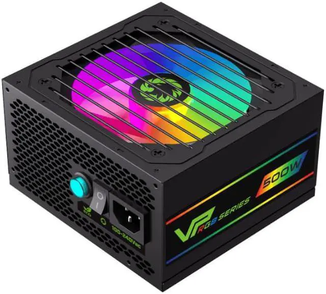 Alt view image 3 of 7 - GAMEMAX VP-500-RGB-M 500W Semi Modular Power Supply ,120 mm Fan ,80+ Bronze
