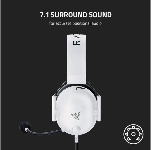 Alt view image 6 of 6 - BlackShark V2 X Gaming Headset: 7.1 Surround Sound - 50mm Drivers - Memory Foam Cushion - for PC, Mac, PS4, PS5, Switch, Xbox One, Xbox Series X|S, Mobile - 3.5mm Audio Jack - White
