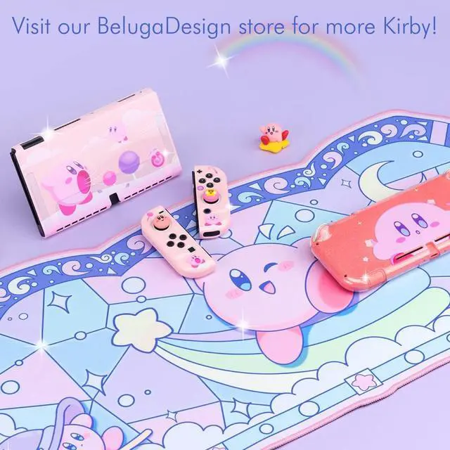 Alt view image 6 of 6 - Corn Kirby Desk Pad | Kawaii Cute Anime Keyboard Gaming PC Laptop Mat | Large Super Smash Star Allies Forgotten Land Large Mat Mousepad | Pastel Pink Blue Desk Blotter Protector
