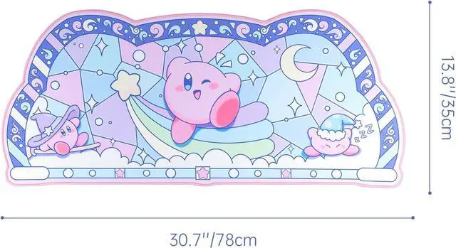 Alt view image 5 of 6 - Corn Kirby Desk Pad | Kawaii Cute Anime Keyboard Gaming PC Laptop Mat | Large Super Smash Star Allies Forgotten Land Large Mat Mousepad | Pastel Pink Blue Desk Blotter Protector