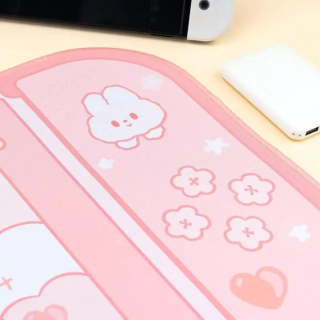 Alt view image 2 of 7 - Corn Bunny Desk Pad | NS Switch Keyboard Gaming Mat Large Mat Mousepad | Pastel Pink Animal Kawaii Cute Anime Desk Blotter Protector (Pink Rabbit, Large)