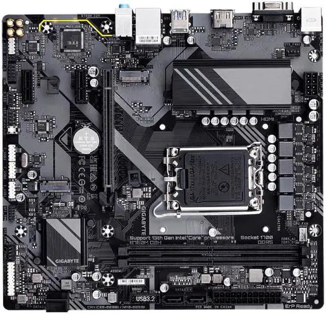 Alt view image 4 of 5 - GIGABYTE B760M D2H LGA 1700 Intel B760 M-ATX Motherboard With DDR5, 2* M.2, PCIe 4.0, USB 3.2 Gen 1 , 2.5GbE LAN, Q-Flash Plus