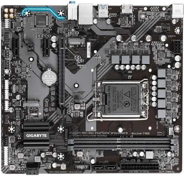 Alt view image 4 of 5 - GIGABYTE B760M POWER LGA 1700 Intel B760 M-ATX Motherboard With DDR4*2, 2* M.2, PCIe 4.0, USB 3.2 Gen 1 , 2.5GbE LAN, Q-Flash Plus(OEM , Industrial packaging non-color box)