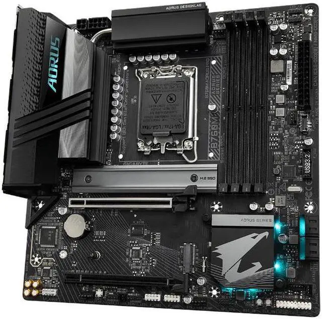 Alt view image 4 of 6 - GIGABYTE B760M AORUS PRO LGA 1700 Intel B760 M-ATX Motherboard With DDR5, 2* M.2, PCIe 4.0, USB 3.2 Gen 2*2 , 2.5GbE LAN, Q-Flash Plus