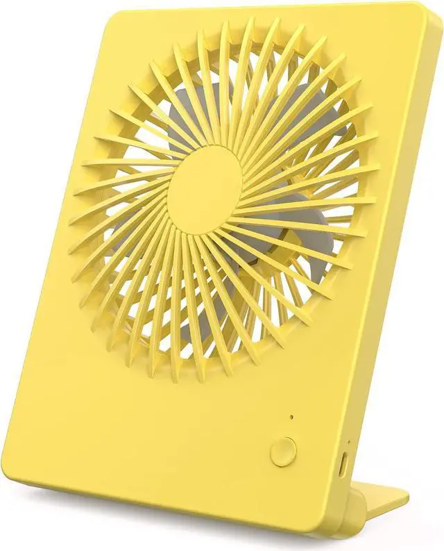 Main image of CORN Desk Fan Battery Operated Fan Rechargeable 180°Tilt Folding Personal Fan Ultra Quiet Small Portable Fan 3 Speed Adjustable Strong Wind USB Fan For Office Bedroom Home Desktop Camping Yellow