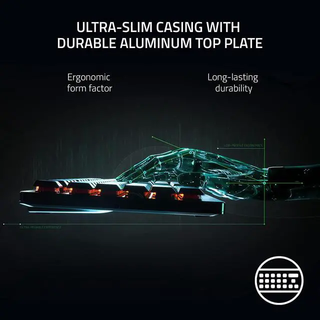 Alt view image 5 of 7 - Razer DeathStalker V2 Pro TKL Wireless Gaming Keyboard: Low-Profile Optical Switches - Linear Red - HyperSpeed Wireless & Bluetooth 5.0-50 Hr Battery - Ultra-Durable Coated Keycaps - Chroma RGB