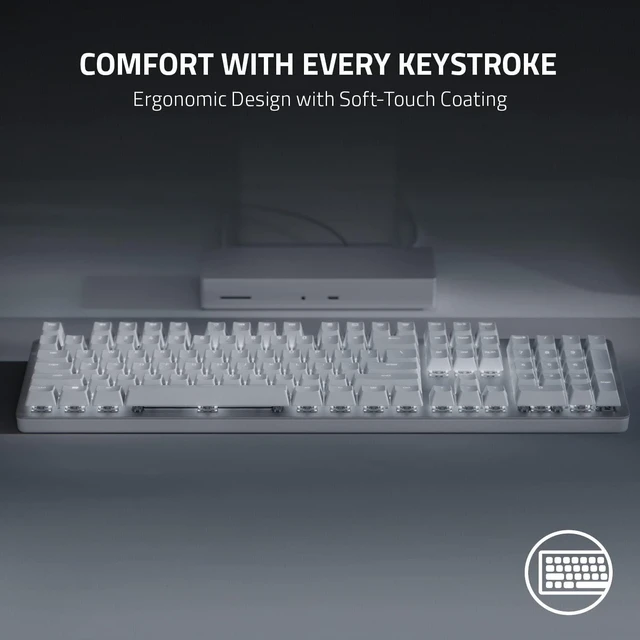White Razor Silent Keyboard Razer Pro Type Ultra Wireless Mechanical Keyboard: Silent, Linear ...
