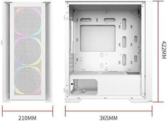 Alt view image 3 of 3 - Peerless player Glass Side Transparent Case, Pull-Out Panoramic Side Transparent Tempered Glass Design,  Magnetic Dust-Proof net, M-ATX Motherboard 240 Water-Cooled Computer Main Box,Sakura Edition