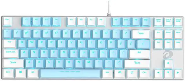Alt view image 2 of 5 - Dareu EK815 USB Wired Blue LED Backlight 87 Keys Mechanical Keyboard, Red Switch-Blue / White