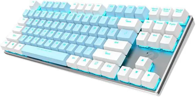 Alt view image 3 of 5 - Dareu EK815 USB Wired Blue LED Backlight 87 Keys Mechanical Keyboard, Red Switch-Blue / White