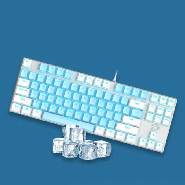 Alt view image 5 of 5 - Dareu EK815 USB Wired Blue LED Backlight 87 Keys Mechanical Keyboard, Red Switch-Blue / White