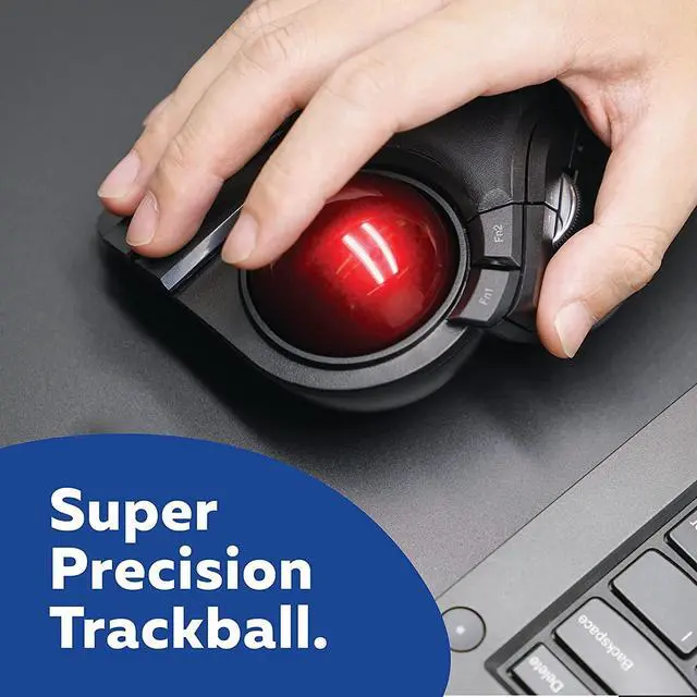 Alt view image 2 of 7 - Trackball Mouse, 2.4GHz Wireless, Finger Control, 8-Button Function, Precision Optical Gaming Sensor, Palm Rest Attached, Smooth Red Ball, Windows11, macOS (M-HT1DRBK)