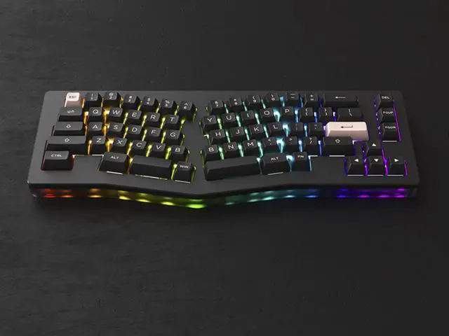 Alt view image 3 of 6 - Alice Pro Mechanical Keyboard Hot-Swappable Wired Gasket Structure RGB Customization Kit Universal Black