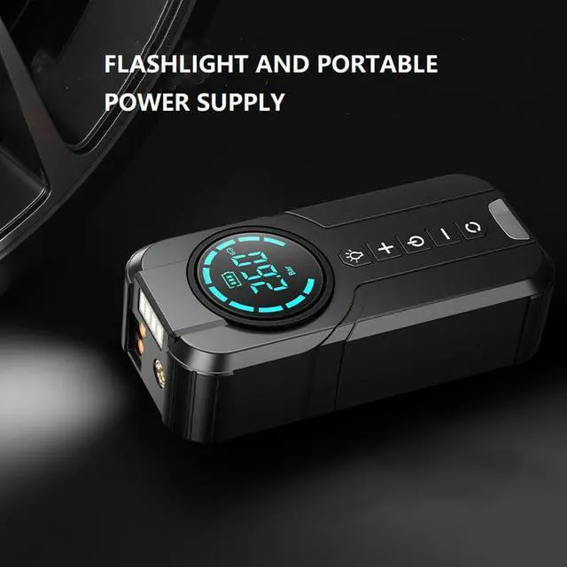 Alt view image 6 of 7 - CORN 1000A 8400mAh Jump Starter with Inflator Pump for Starting Vehicles, 12V Car Battery Booster for 4.0L Diesel&2.5L Gas Engines, 4 in 1 Fast Start, Inflation, Lighting and Wireless Charging, Safe&M